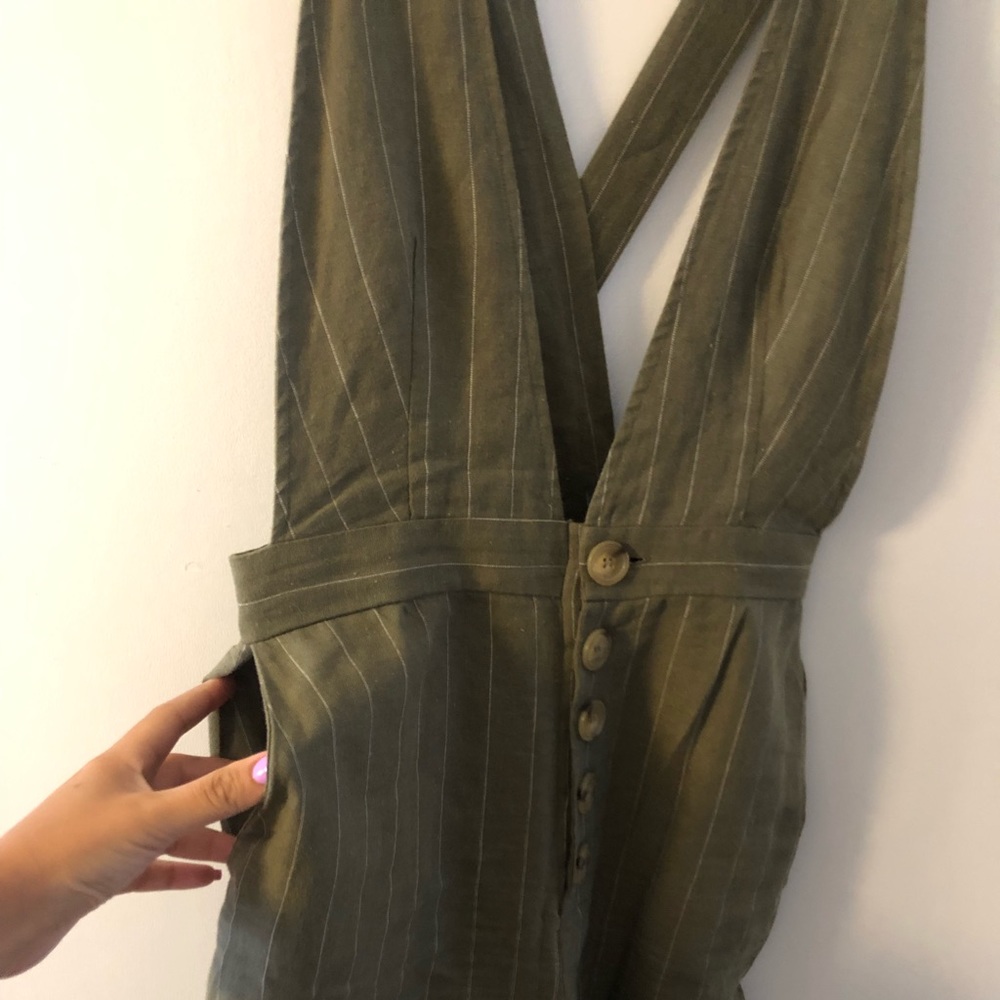 Linen culottes jumpsuit